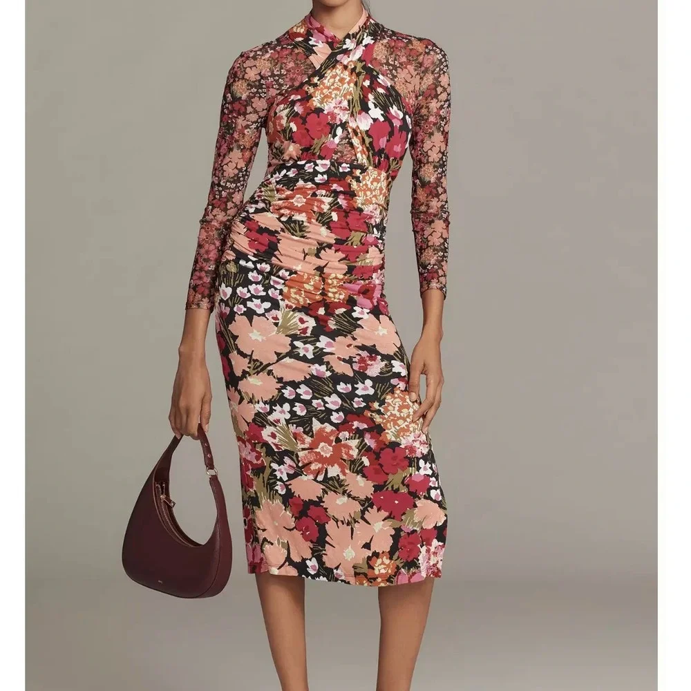 floral halter dress anthropologie Farm Rio Halter Maxi Dress